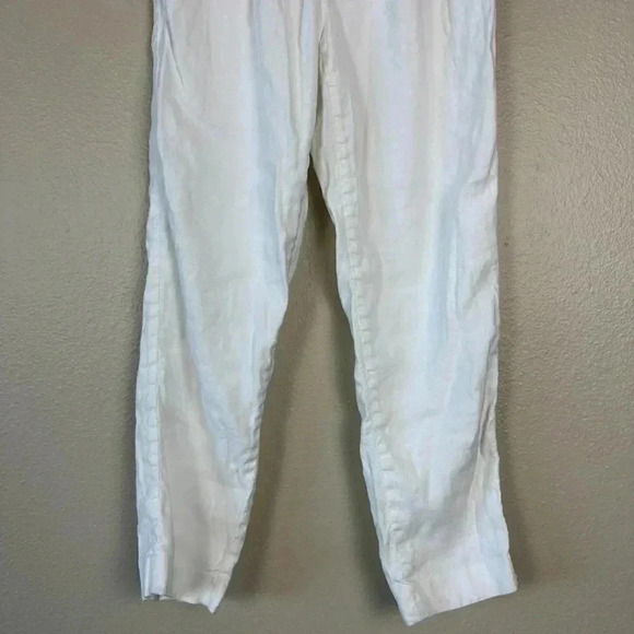 Babaton Aritzia Linen-Blend Mid Rise Trouser Pants Sophisticated White Size 00 - Picture 5 of 7